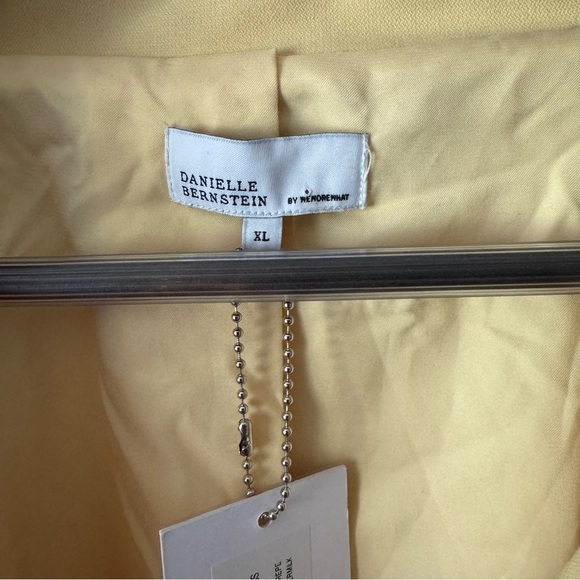 DANIELLE BERNSTEIN BY WEWOREWHAT CUT OUT MINI BLAZER DRESS YELLOW SIZE XL - Picture 4 of 7